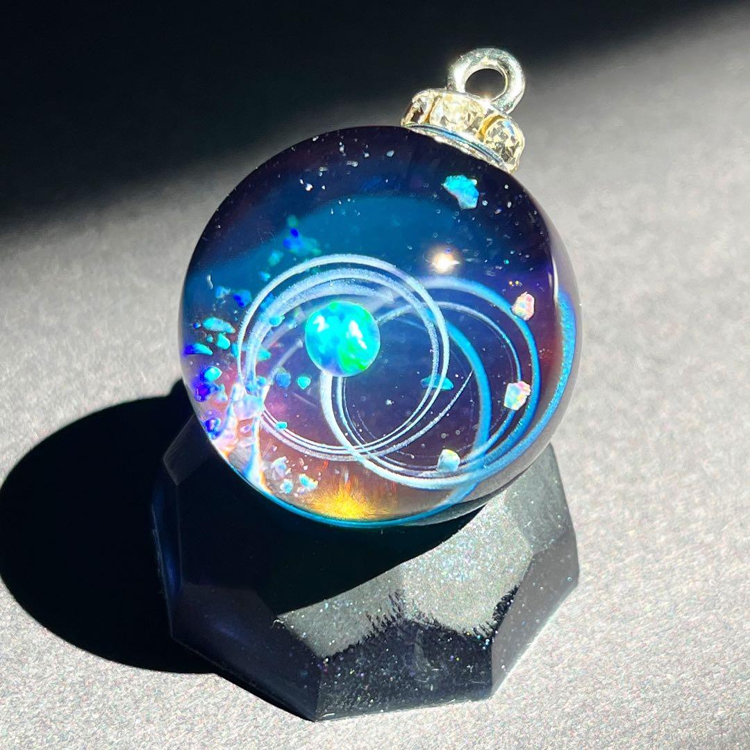 【ハンドメイド】宇宙玉チャーム　３個