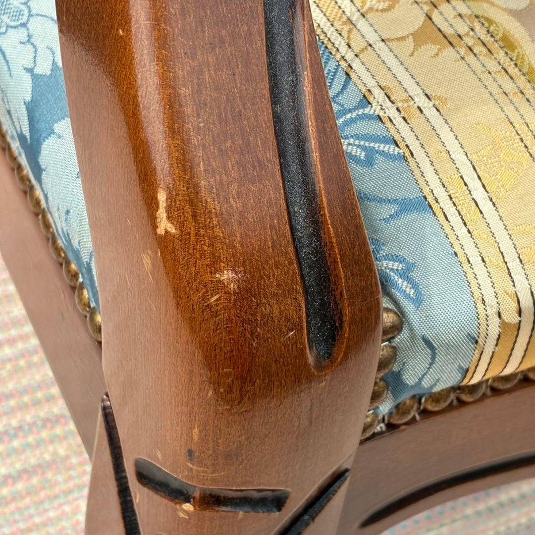 【送料込】アンティーク 家具　アームチェア 猫脚 猫足 椅子　1人掛けソファ