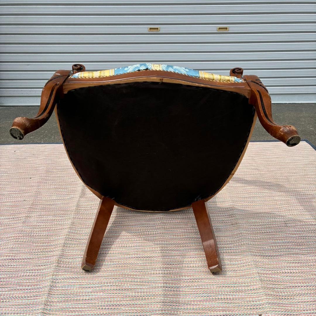 【送料込】アンティーク 家具　アームチェア 猫脚 猫足 椅子　1人掛けソファ