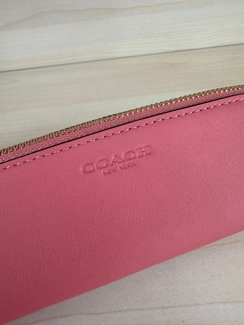 COACH コーチ 本革 レザー ペンケース CF152 タフィー ピンク新品