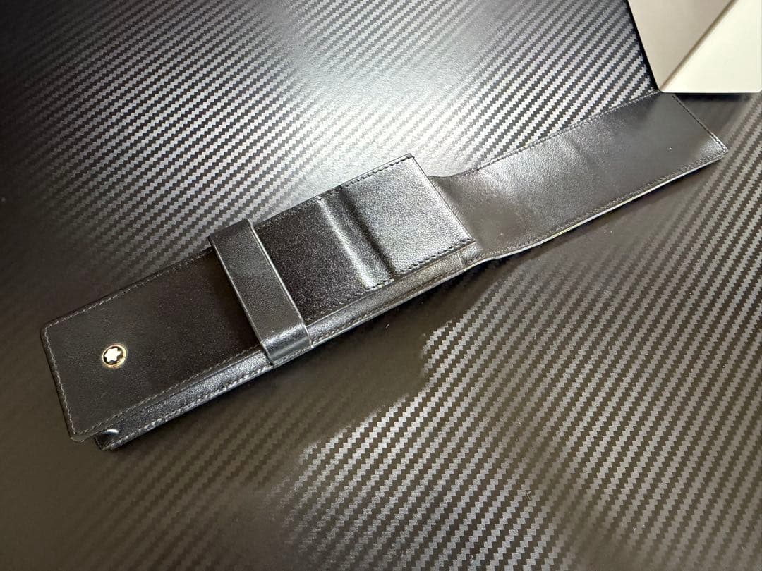 極美品 モンブラン シエナ 2本差し レザーペンケース ブラック
