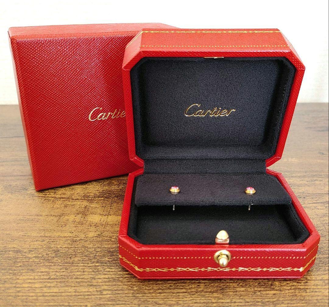 ※やや訳あり☆カルティエ ダムール K18PG ピンクサファイアピアス 証明書有