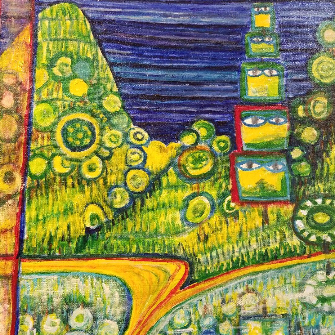 油絵　専用　楽しい現代アート　アンティポード島　F20