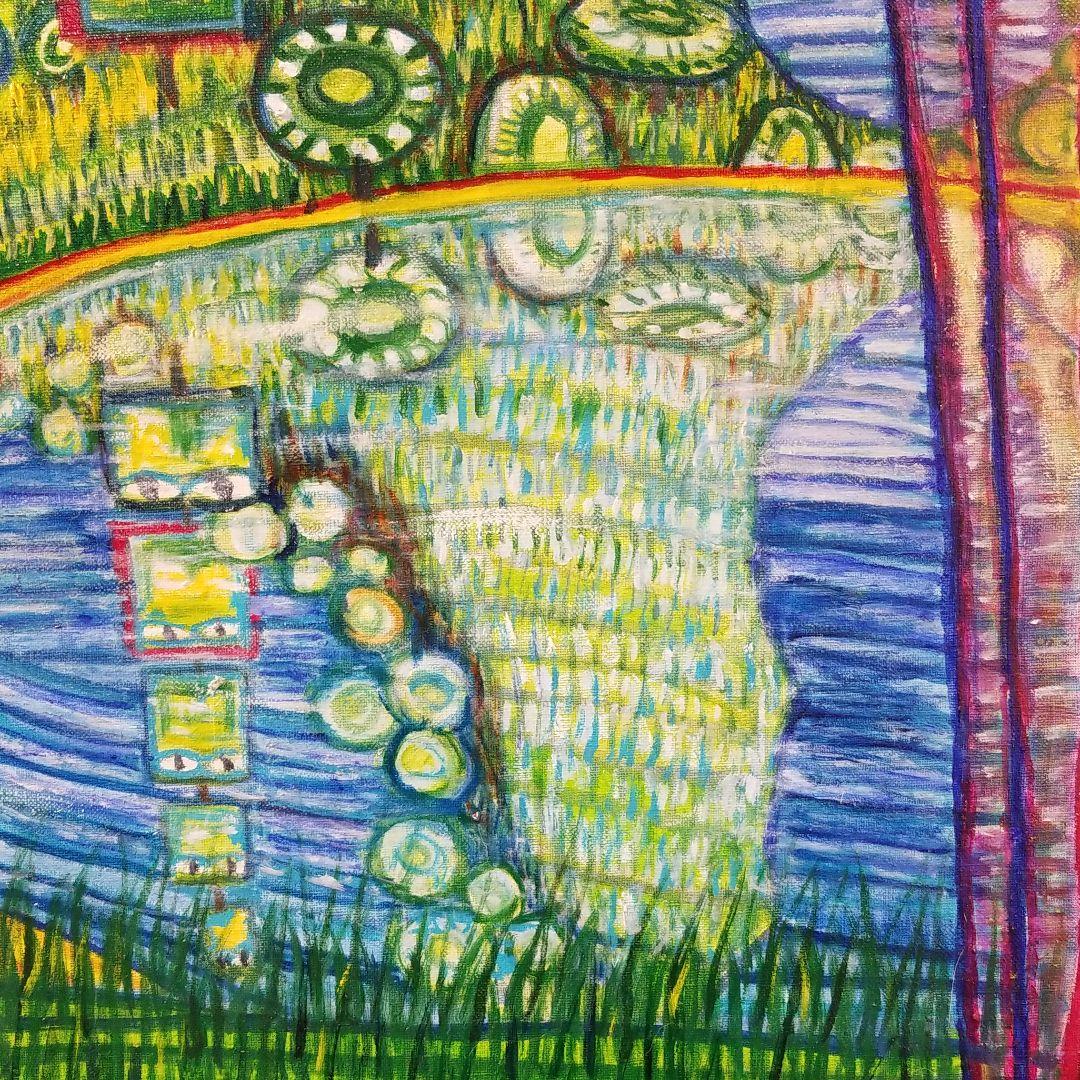 油絵　専用　楽しい現代アート　アンティポード島　F20