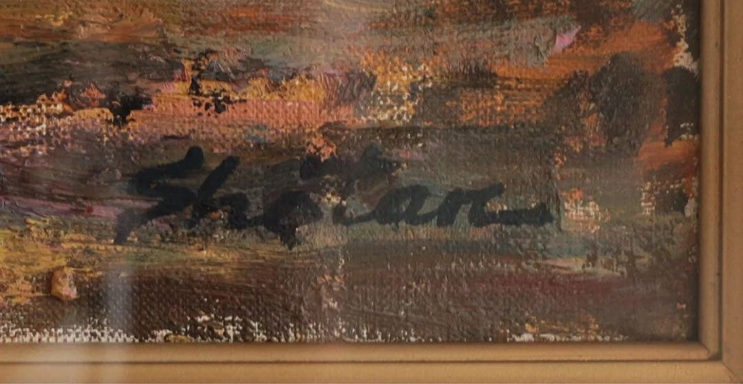 越後の農家F8／野崎湘潭 (油彩)