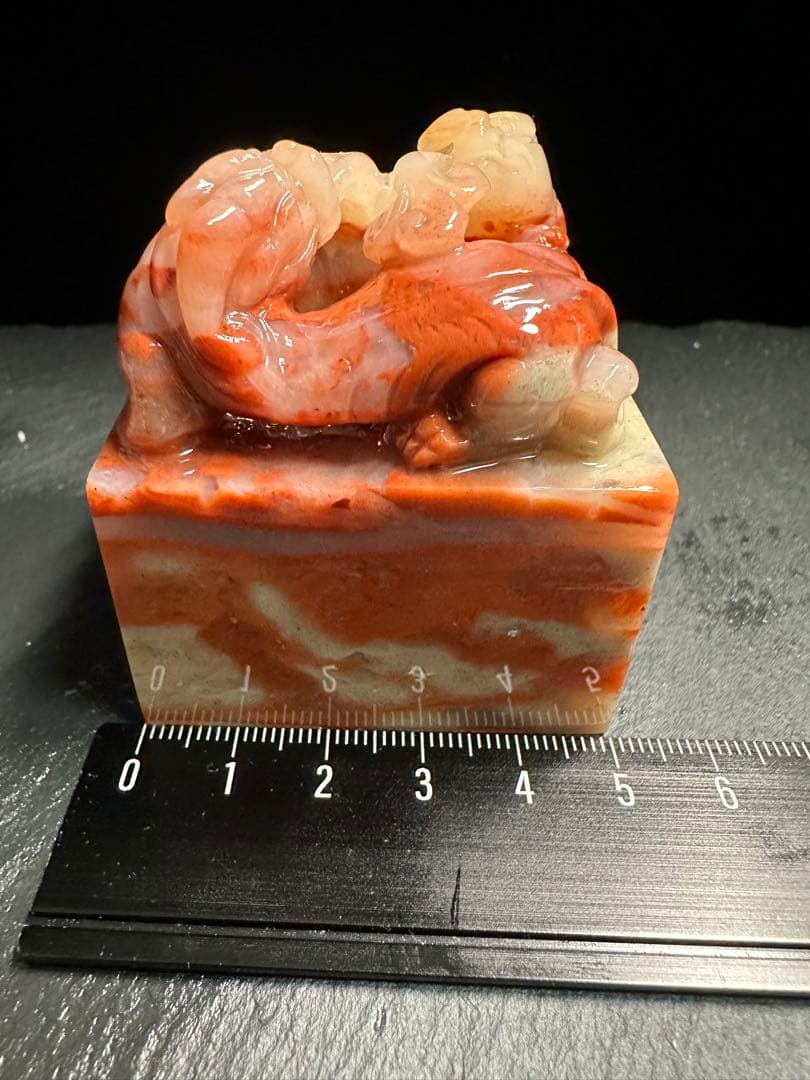 61ラオス石　手彫り　篆刻　書道　印材　日展　遊印　雅号印　箱付き