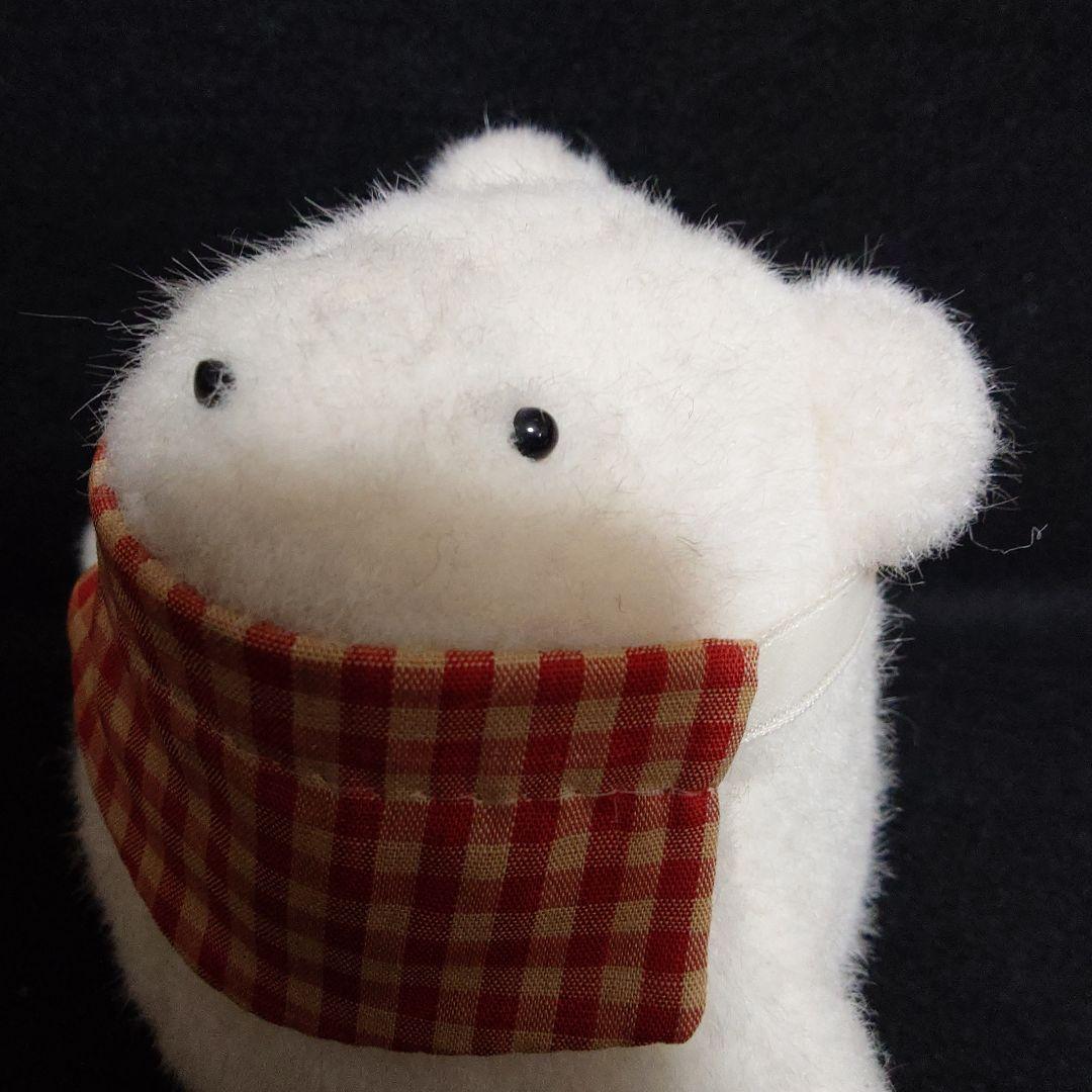 昭和レトロ　激レアぬいぐるみ　サンアロー社　ギンガムチェック　白クマ赤ちゃん