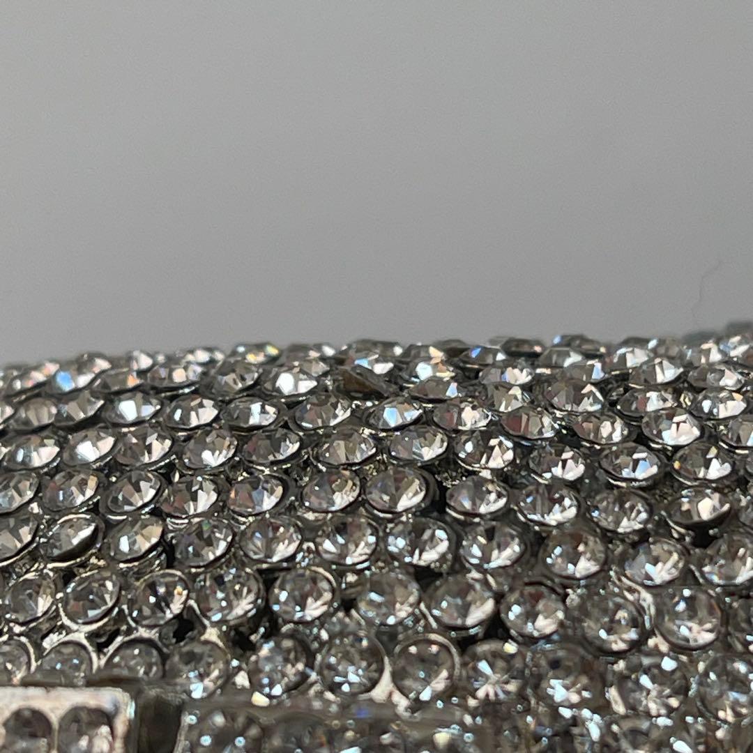 ネコ型 猫型 ダイカット ラインストーン バッグ 鞄 キラキラ パーティー 豪華