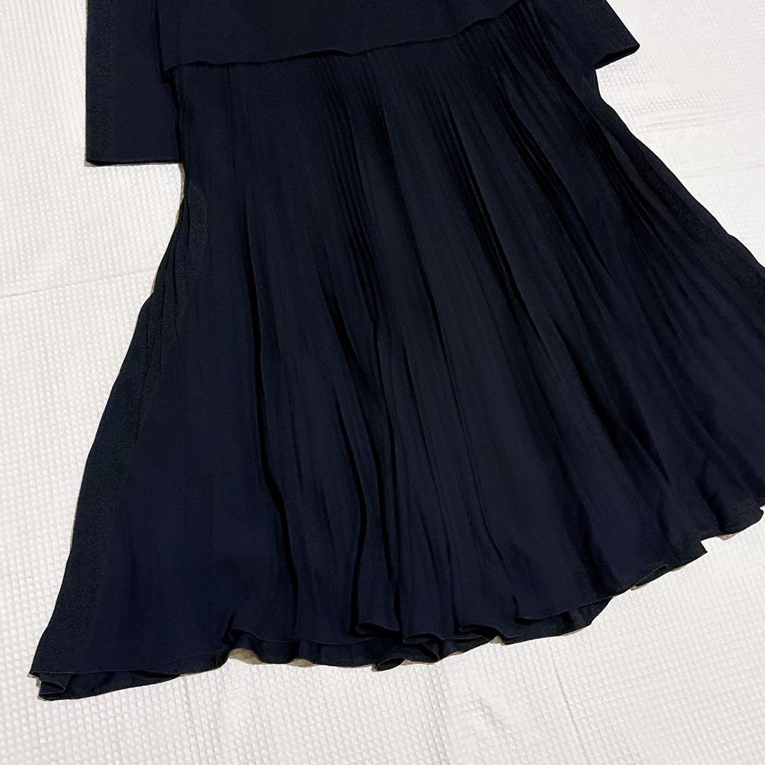 新品✨組曲 洗えるジャージコンビプリーツ ワンピース 近年 大きい ゆったり