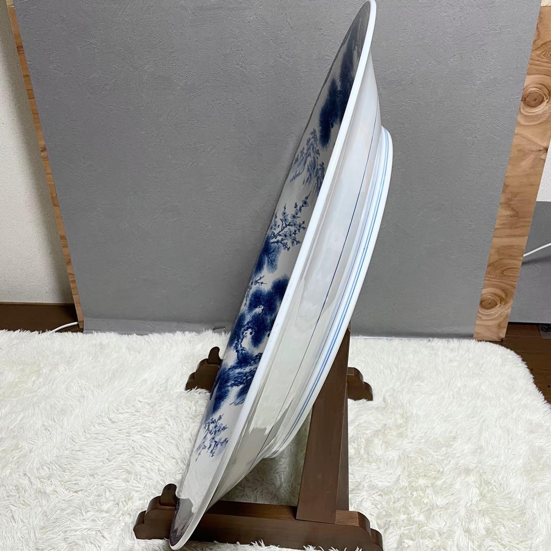 神右衛門 有田焼 三尺 大皿 飾皿 伝統工芸品 台座付き