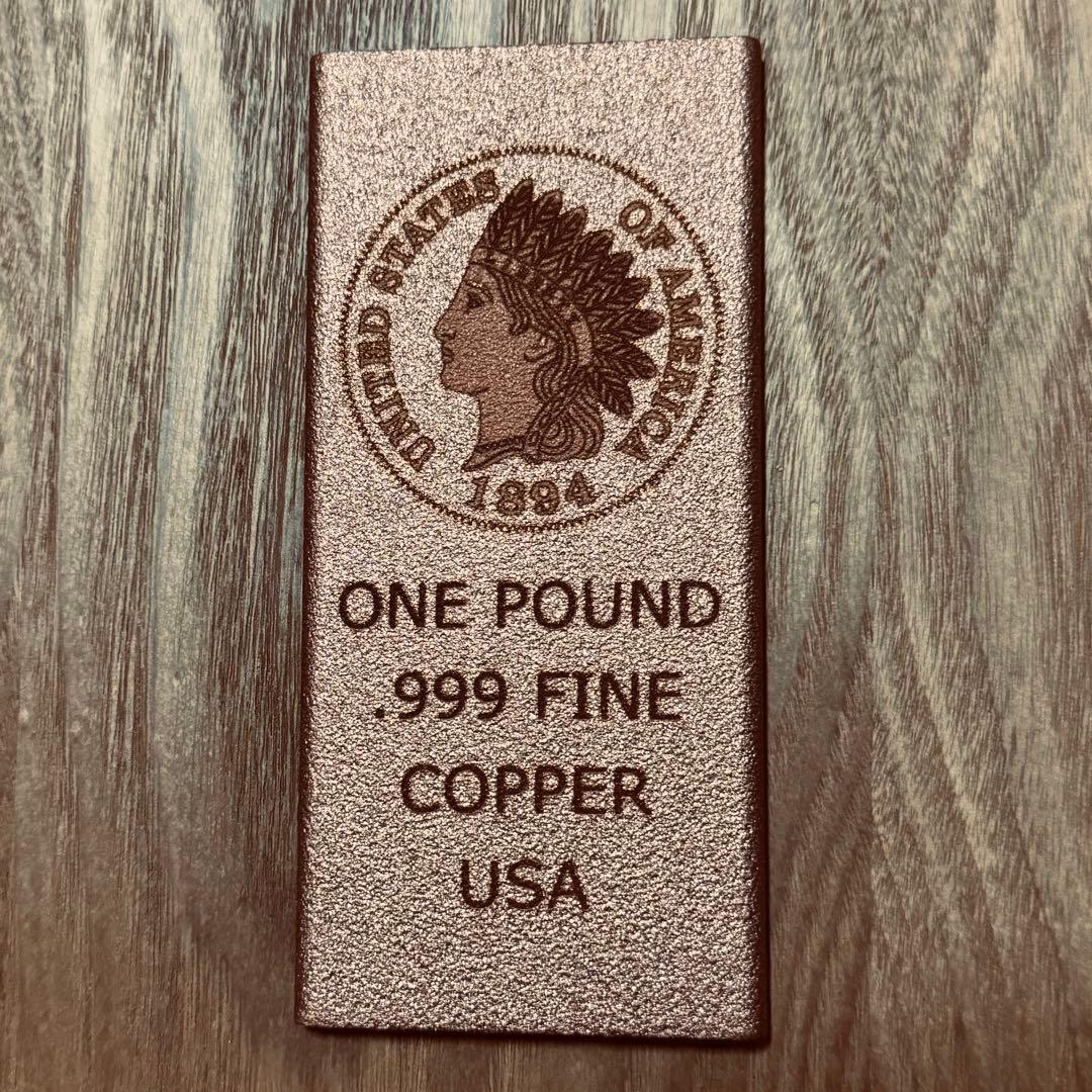 1894年　自由の女神ヘッドドレス　1ポンド（16オンス）　純銅アートバー