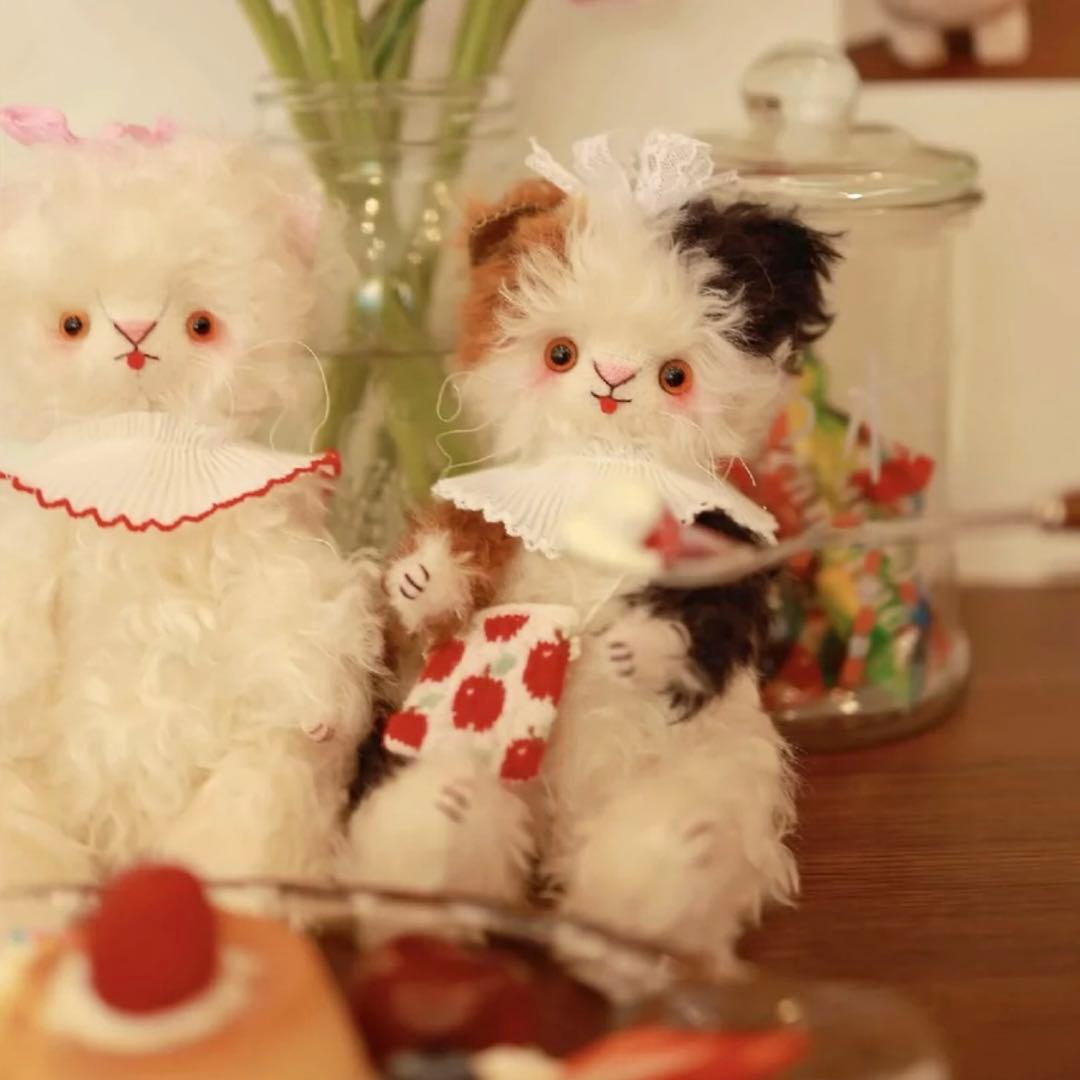 ベロ出しの三毛ちゃん 三毛猫 ねこ ぬいぐるみ 海外作家様 OOAK テディベア