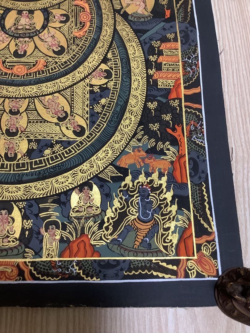 《 チベット密教　新品　1点物 》 手描き　曼荼羅　仏陀　釈迦　仏教　密教　34