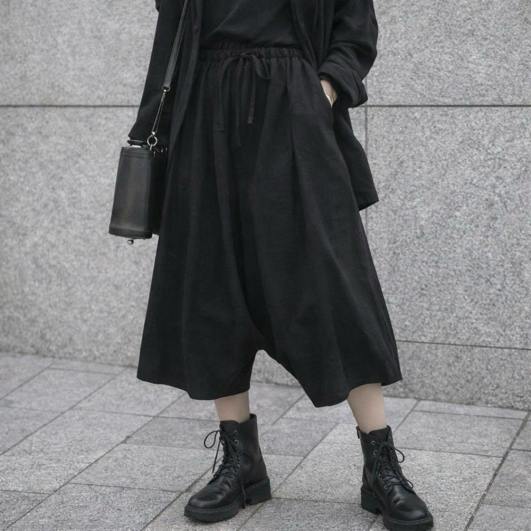 【美品】ヨウジヤマモトプリュスノアール　変形 サルエルパンツ シアー ストライプ