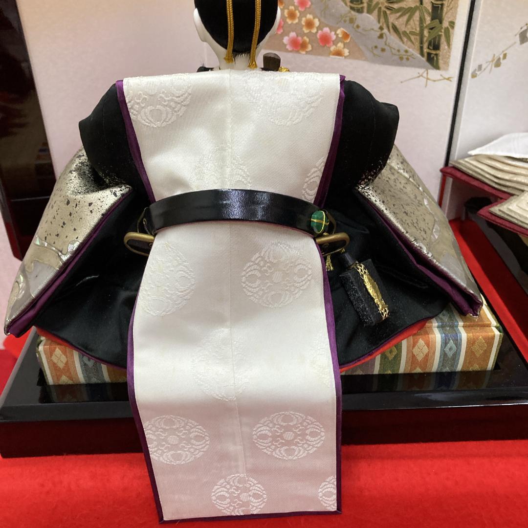 E14ひな人形　訳あり特価　お洒落な黒地の衣装 小十番親王のみ　親王飾り