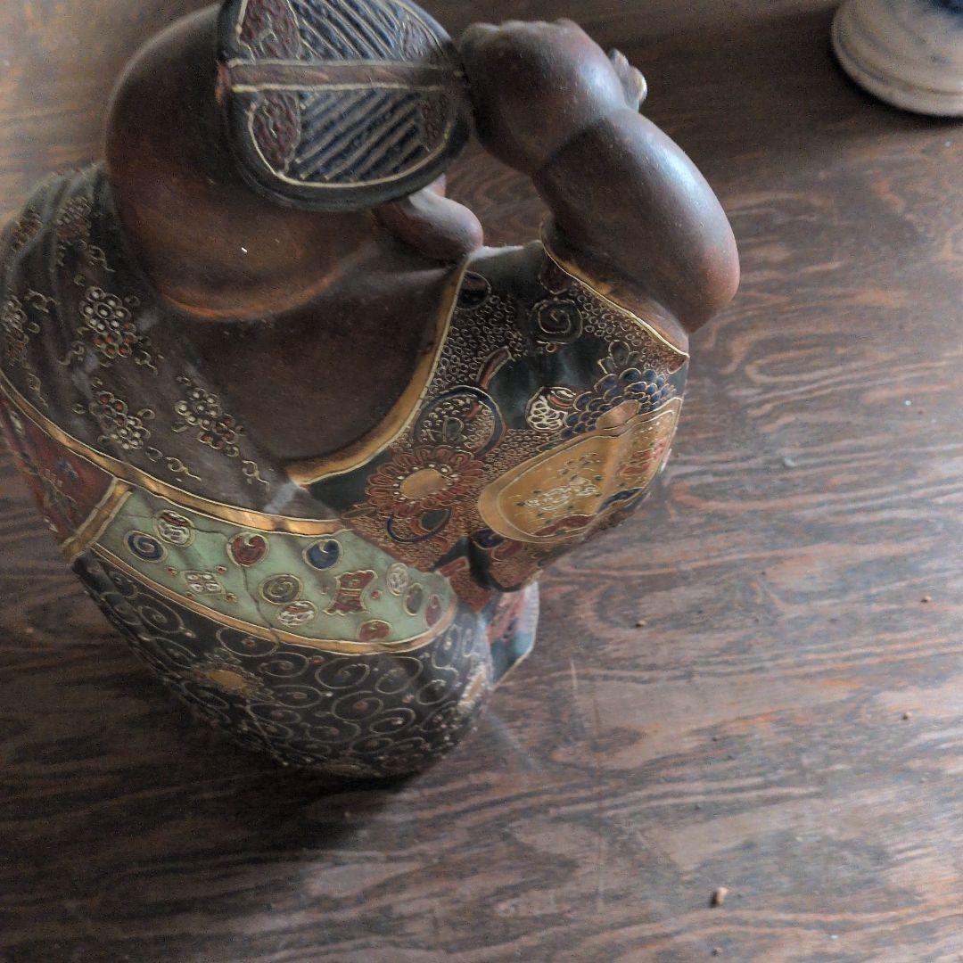 九谷焼 布袋 極彩色 七福神 縁起置物 骨董