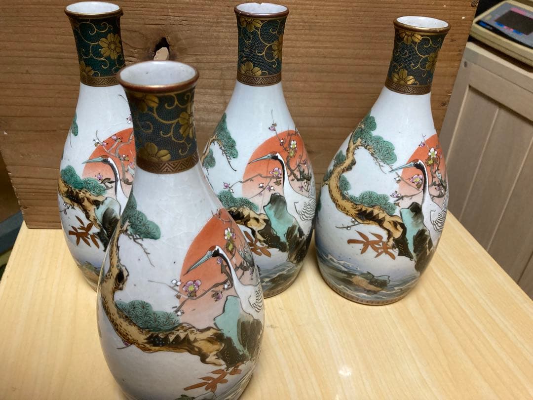 九谷焼 末川泉山 四合徳利6本 骨董 古美術