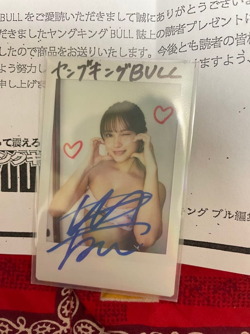 【ヤングキングBULL 当選品】桃月なしこ　サイン入りチェキ