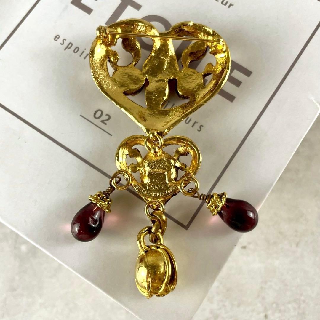 Christian Lacroix ヴィンテージ ハートマルチカラー　ブローチ