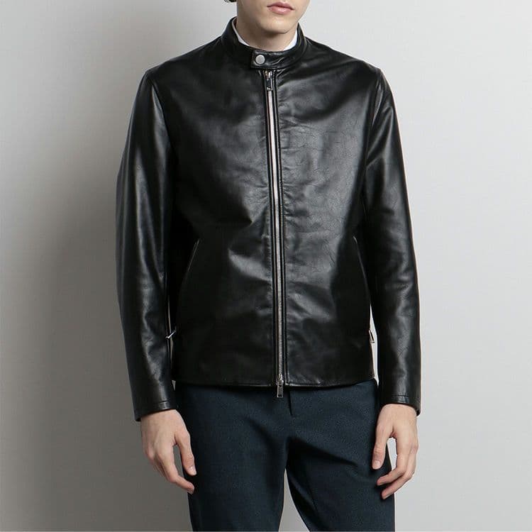 美品 大きいサイズ 9.9万円 Theory レザージャケットメンズ XXL 黒