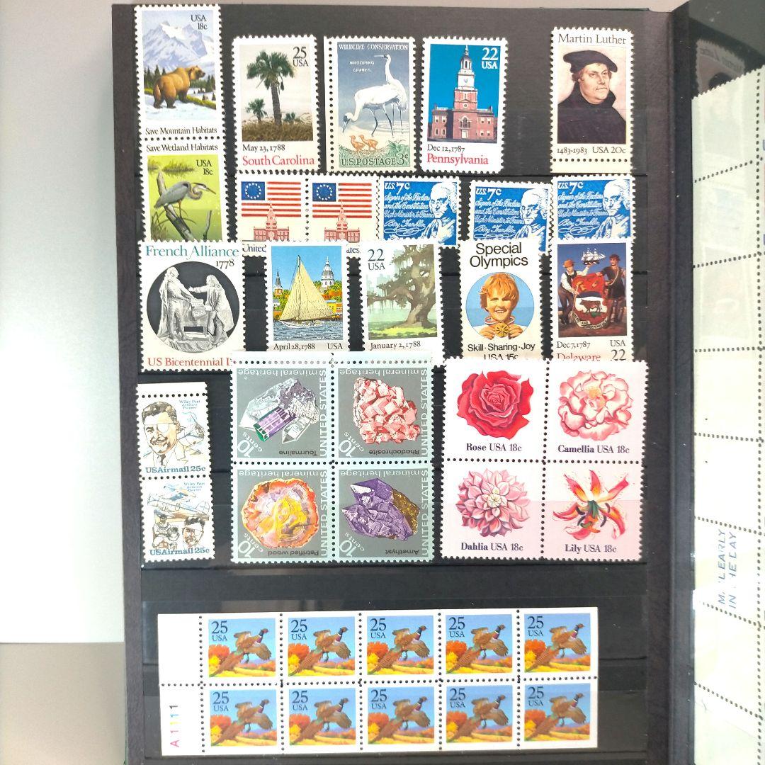 2358 外国切手 アメリカ 切手コレクション大量16ぺ一ジ分全て未使用まとめ