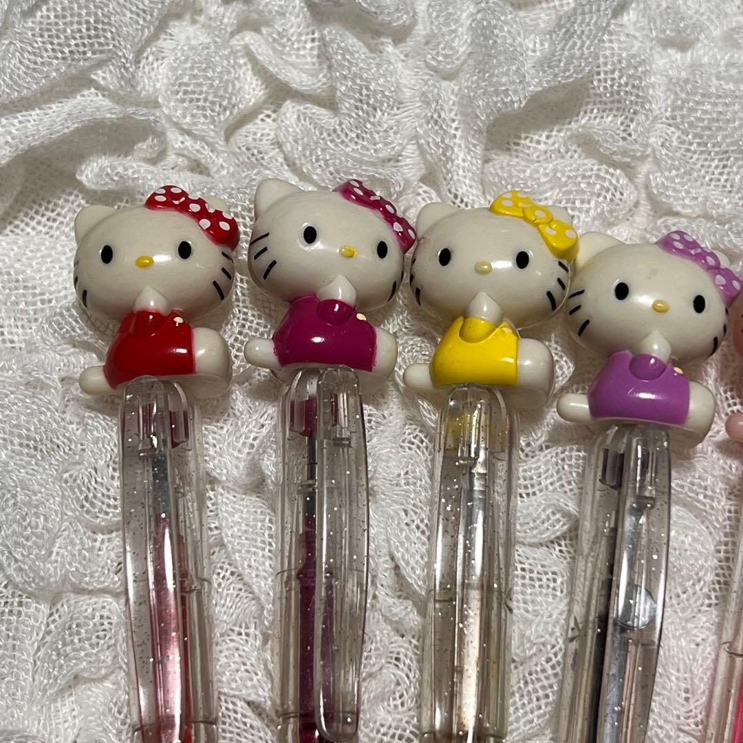 ハローキティ マスコット付き カラーペン ラメペン 蛍光ペン 9本セット 激レア
