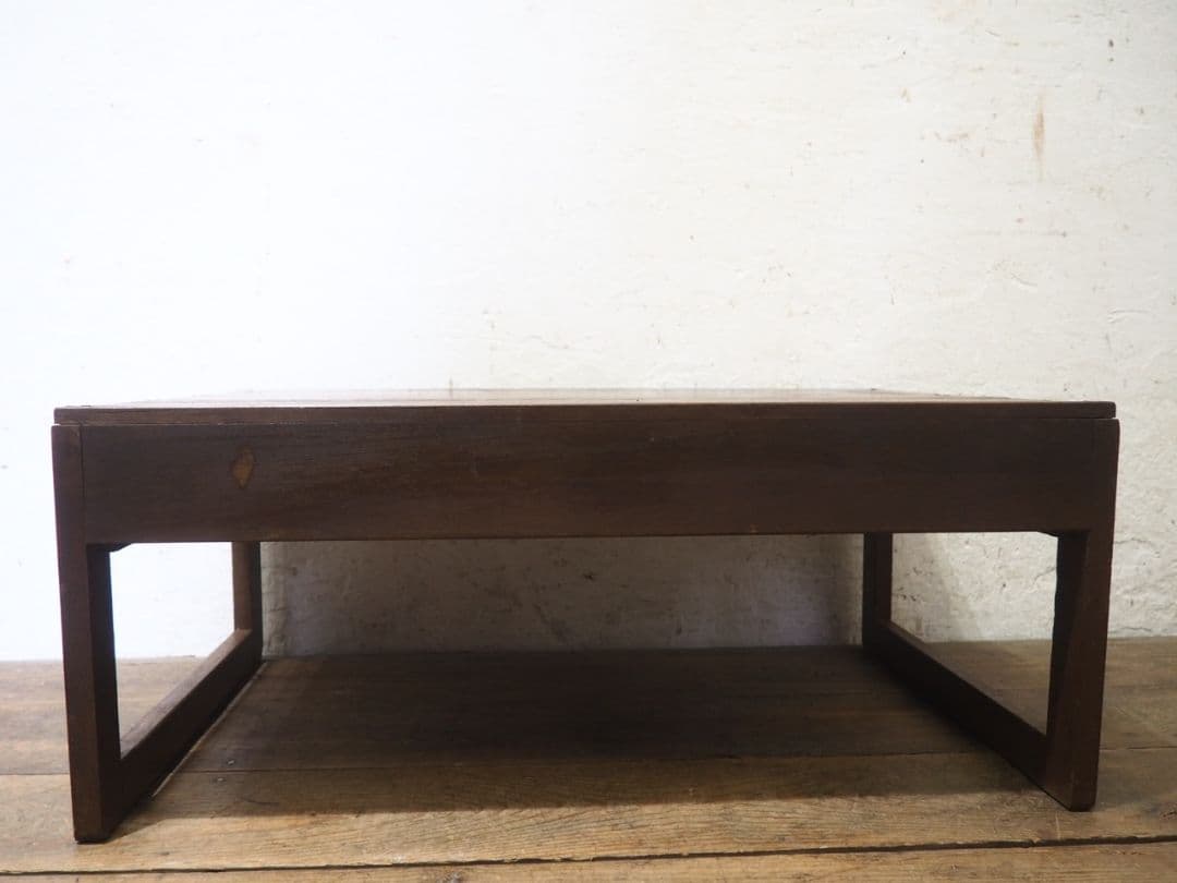 1208　アンティーク　文机　ローテーブル　座卓　ちゃぶ台 レトロ　展示台　引出