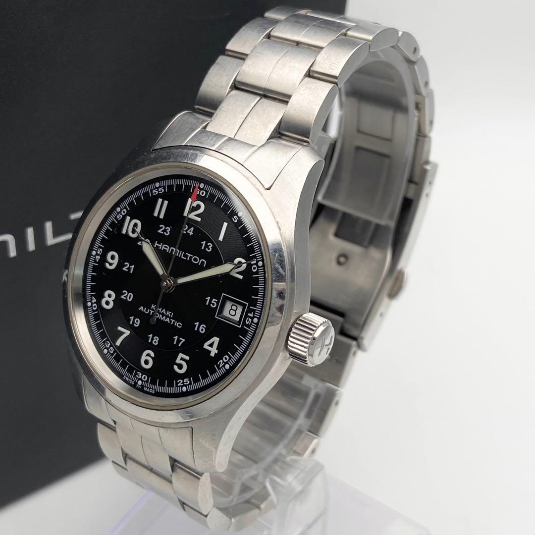 【稼働】Hamilton カーキフィールド 自動巻き 腕時計 デイト メンズ