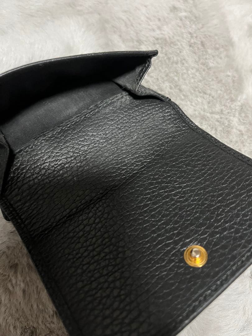 hiro様　グッチ　折り財布　GGマーモント　Wホック　レザー　ブラック　黒