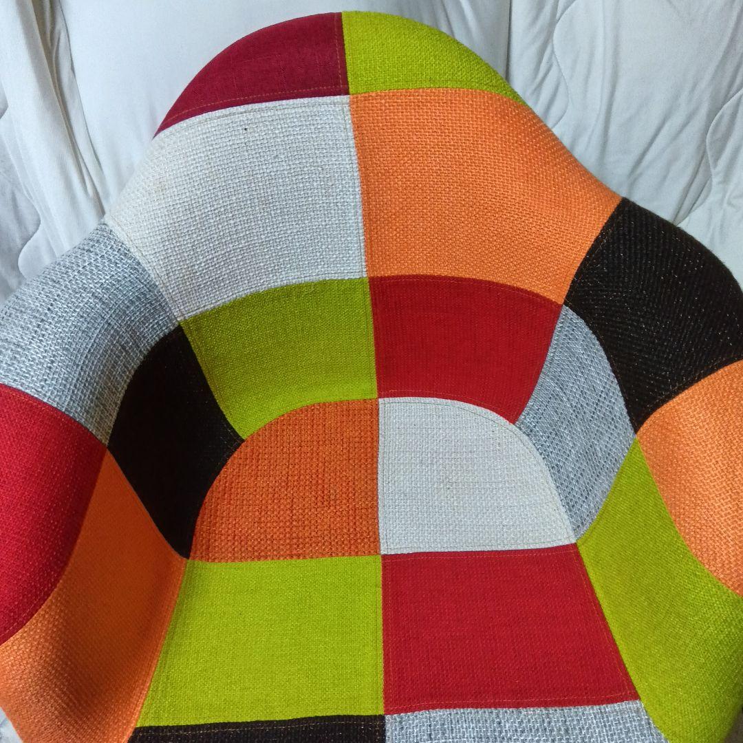 パッチワークデザイン ラウンジチェアー 多色 赤系