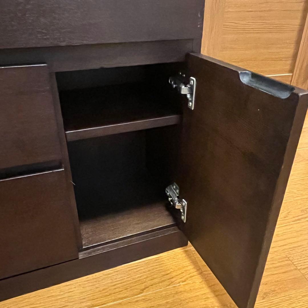 姫ちゃん　FAX台　ルーター収納　天然木　台　46cm ブラウン　収納