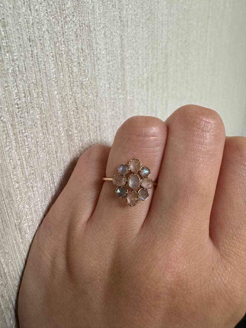 アガット✴︎K10リング11号✴︎ラブラドライト・ルチルクォーツ