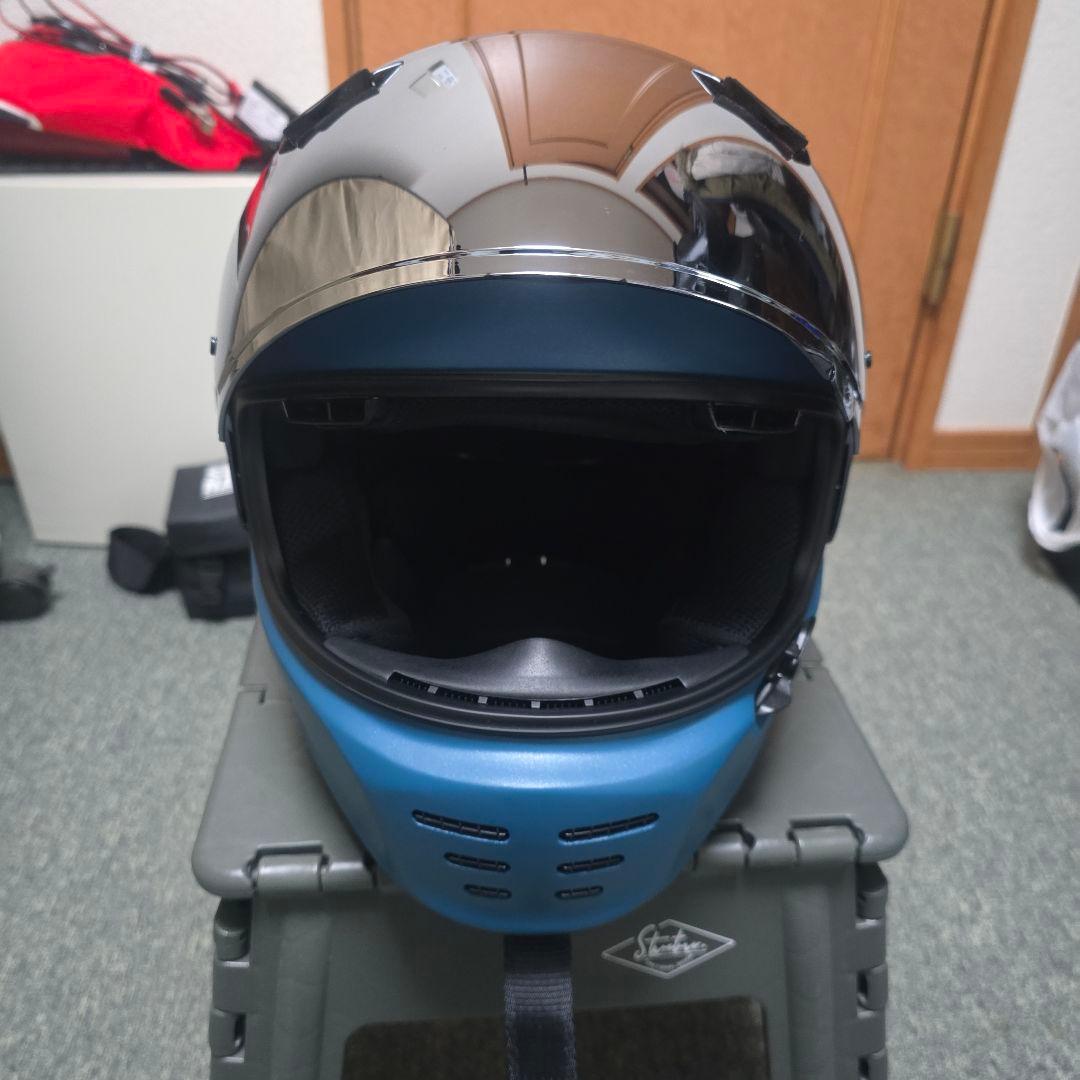 値下　Arai ラパイドネオ　ターコイズブルー XL試着のみ ミラーシールド付き