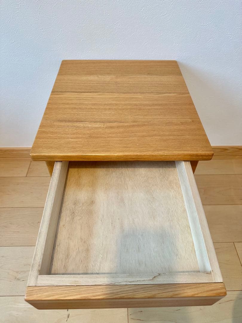 【無印良品】木製サイドテーブル 引き出し付き（廃盤品）