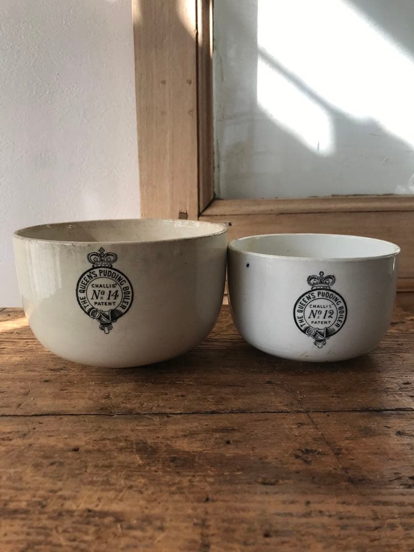 激レア　ふた付　陶器　プディングボウル　2個セット