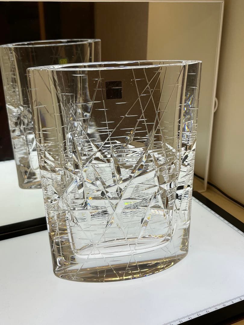 HOYA クリスタル　佐々文夫　最高級　花瓶　フラワーベース　工芸品　中古品