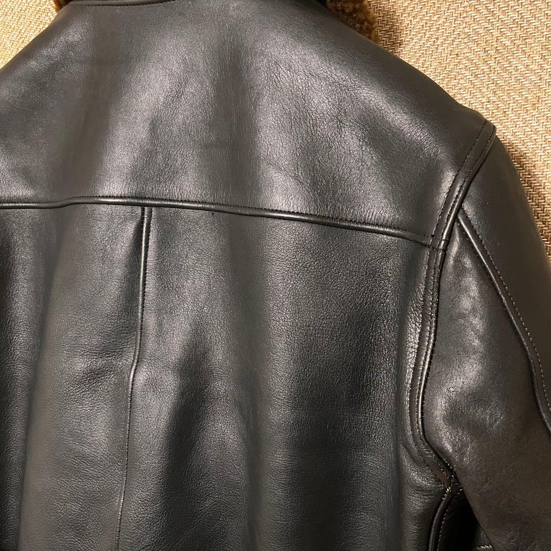 【美品】WAKOMARIA ギャングコート レザー ボア付き ライダース