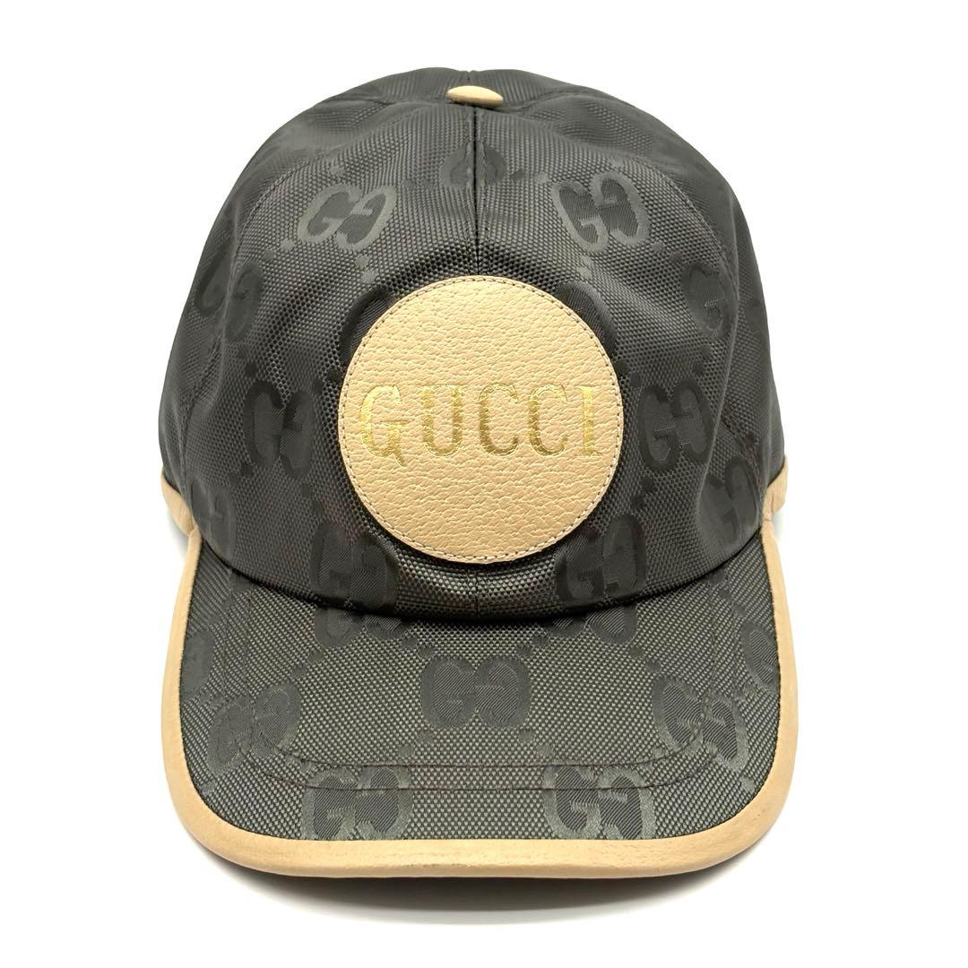 【未使用品級】グッチ GGナイロン レザー　Off The Grid キャップ