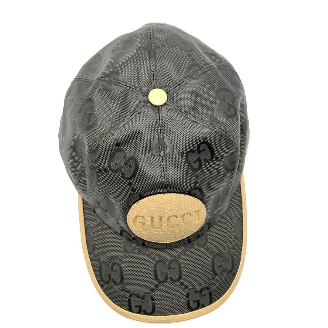 【未使用品級】グッチ GGナイロン レザー　Off The Grid キャップ