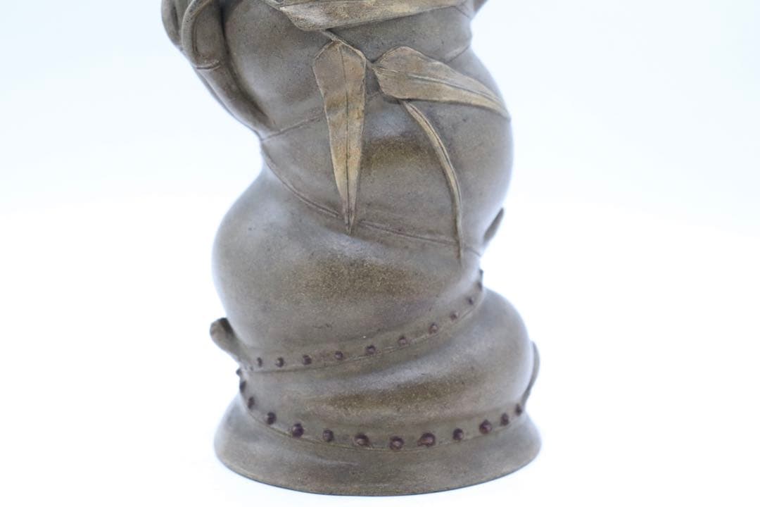 中国　黄泥竹型筆入　在銘　送料込み1117