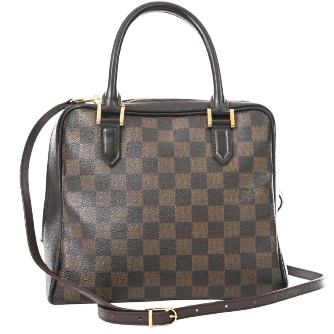 【美品】ルイヴィトン　ブレラダミエ・エベヌ　ハンドバッグ　ブラウン　レザー