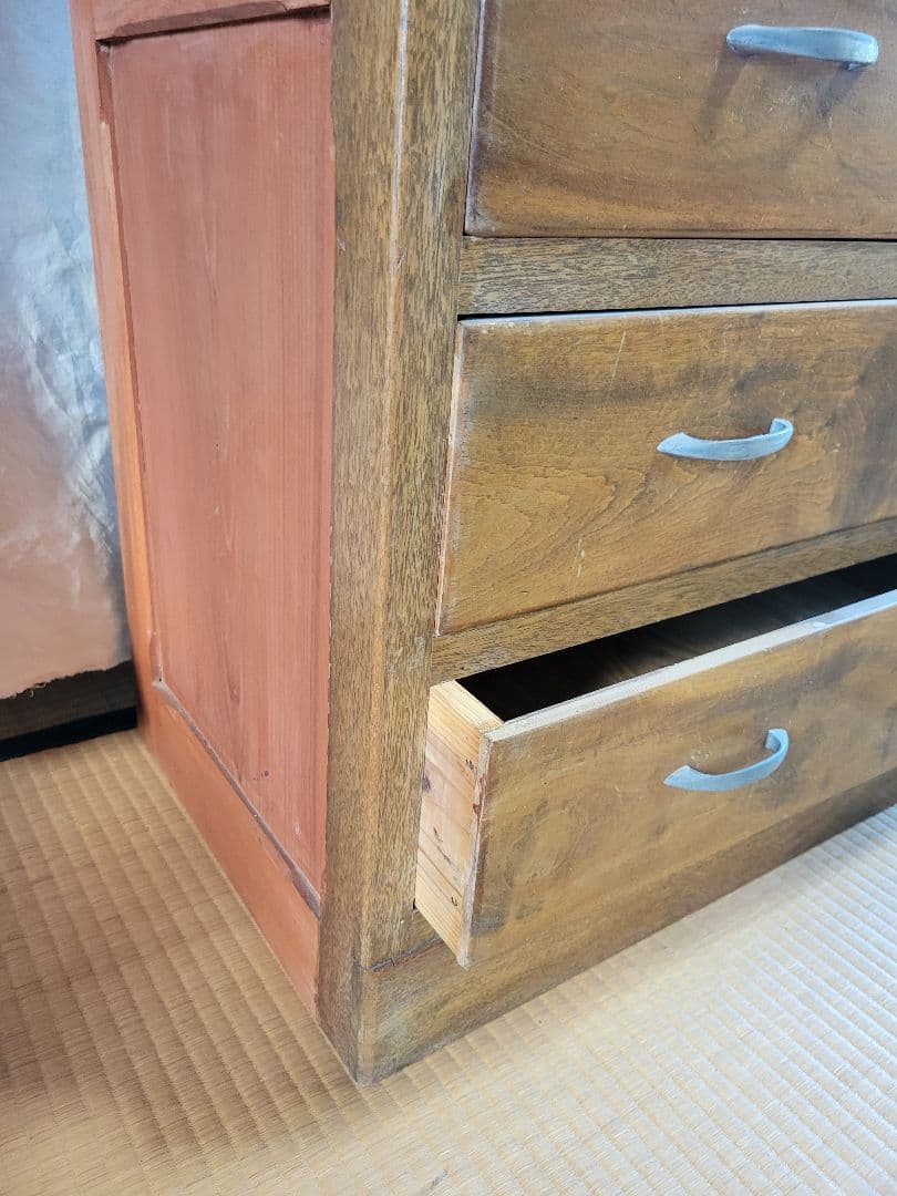 ✅訳あり/ 昭和レトロ 木製タンス 7引き出し ブラウン