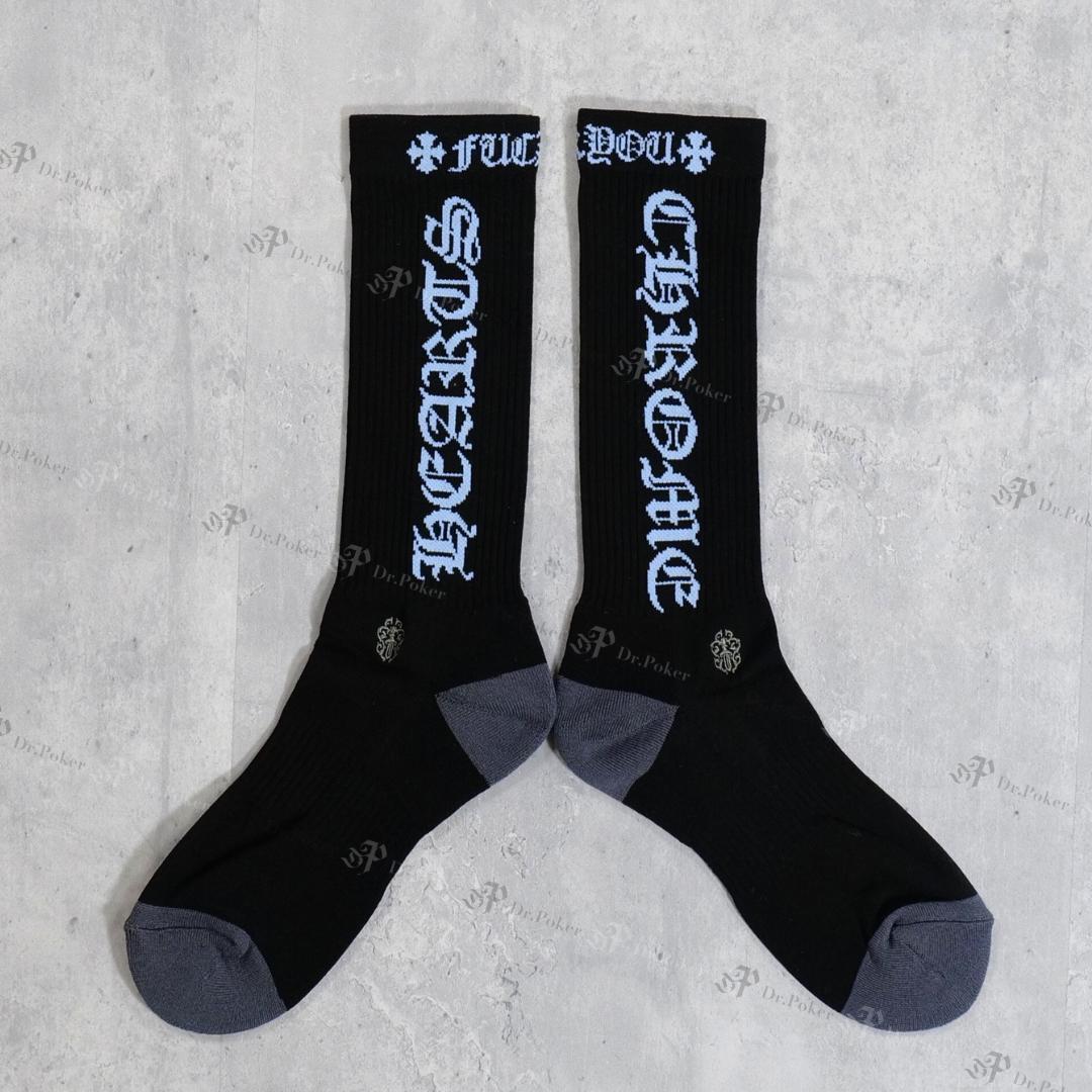 【新品】Chrome Hearts ダガー ソックス 靴下 水色 L