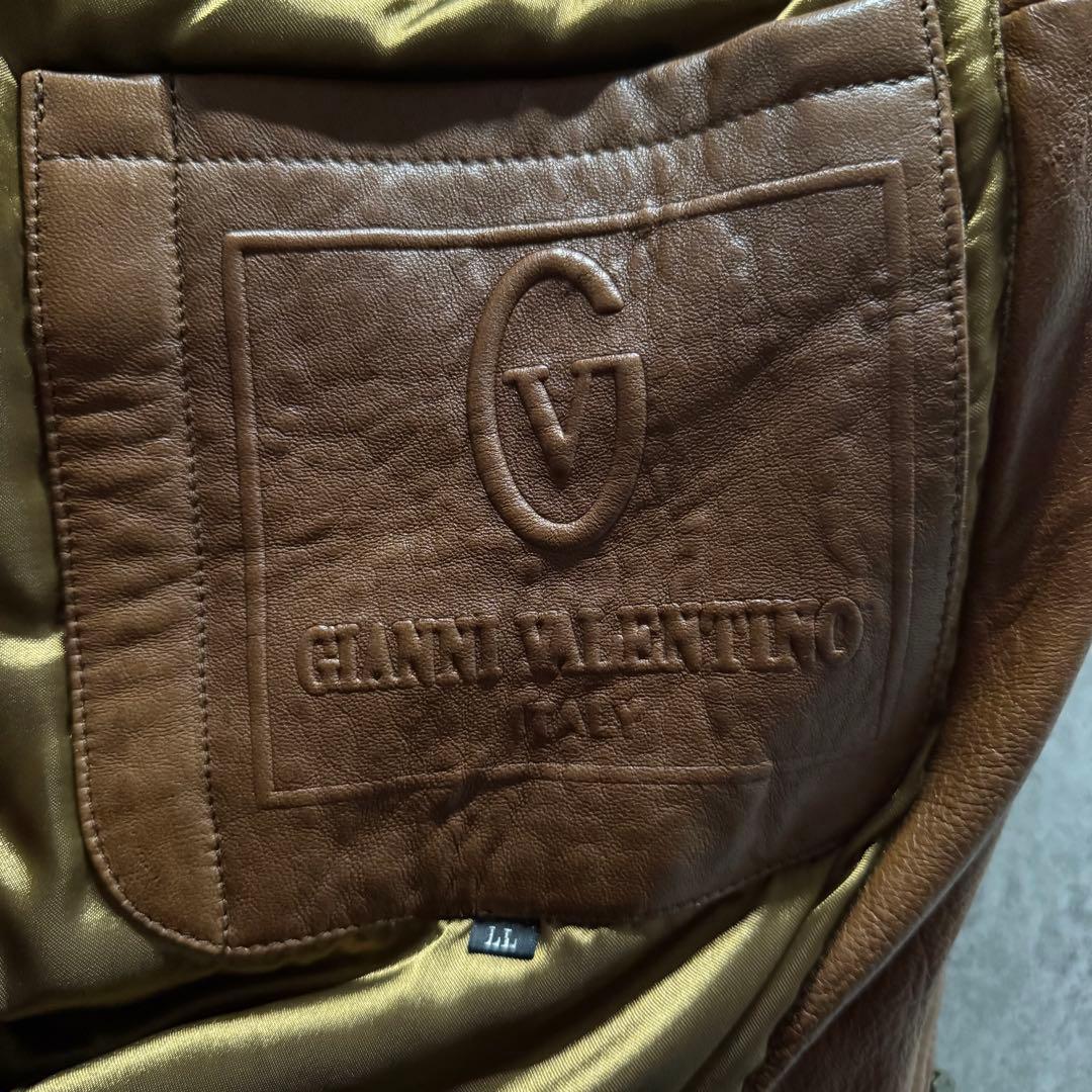 【希少】シングルライダース　XL シープスキン　バックロゴ　短丈　ボックス　本革