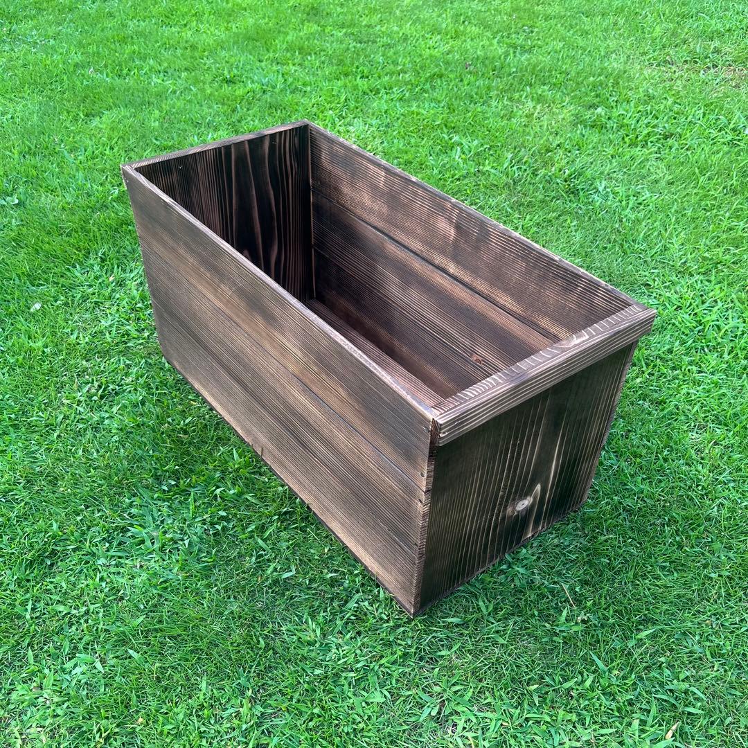 新品 焼き目 りんご箱 角箱 2箱 / 小物入れ 収納 ラック ケース シェルフ