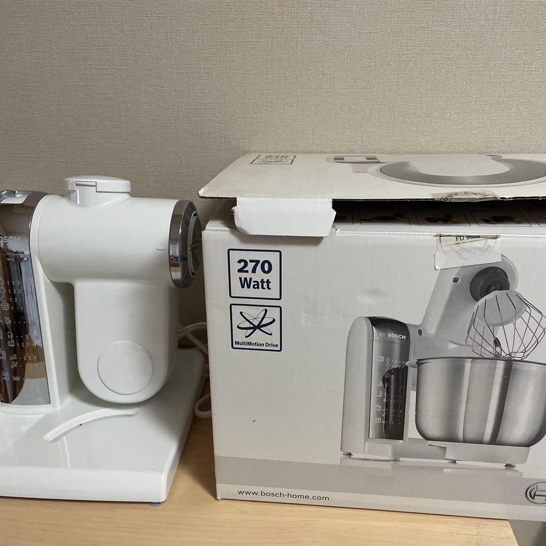 箱付きホワイト キッチンミキサー BOSCH 2回使用 プラボウル付き