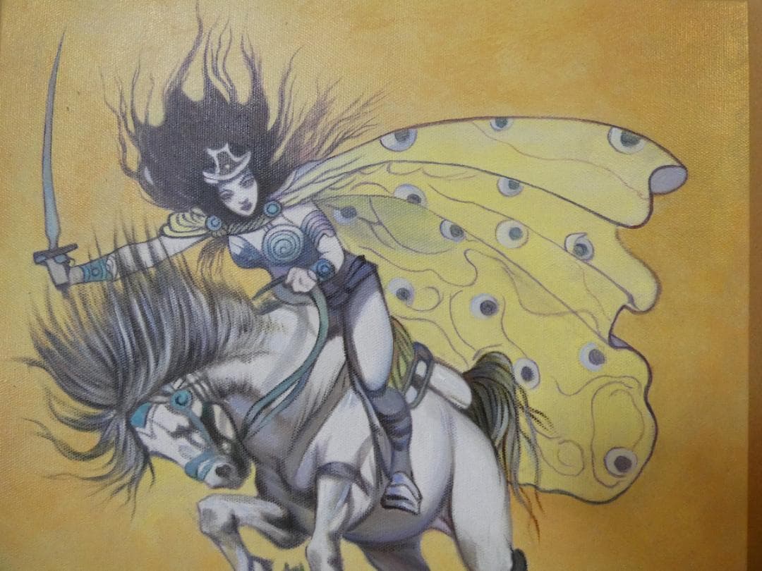 油絵　額付き　天野喜孝　 F8 【　人物　】手描き　肉筆