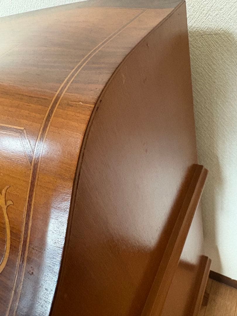 アンティーク イタリア ライディングビューロー 鍵付き 猫脚 象嵌 店舗 什器