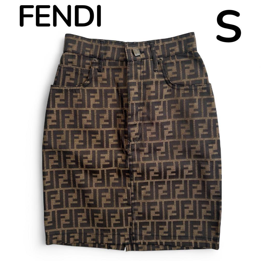 【美品】フェンディ　ヴィンテージ　y2k 膝丈タイトスカート ズッカ 総柄