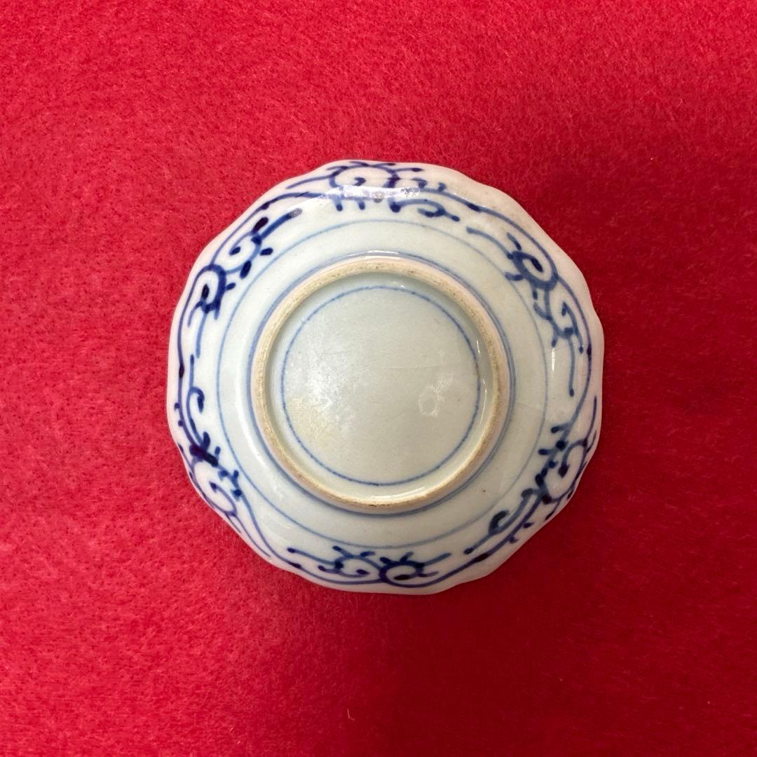 古伊万里　金彩　菊型　豆皿　小皿 5客